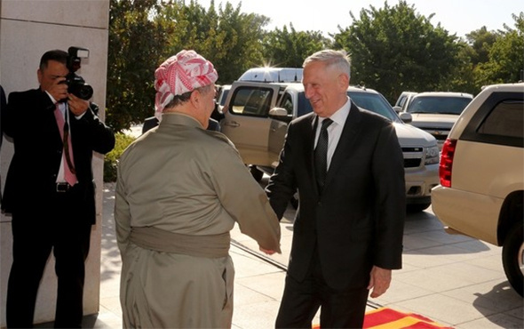 Barzani, ABD Savunma Bakanı'nı böyle karşıladı!