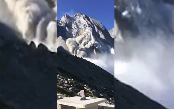 Adeta dağ yıkıldı! Dehşete düşüren görüntü