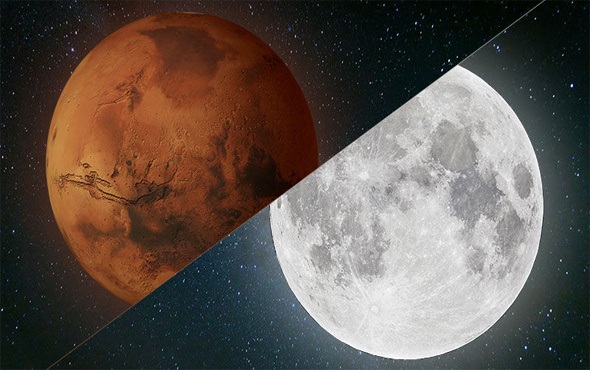 Mars ve Ay'da insan yaşamına uygun alanlar bulundu