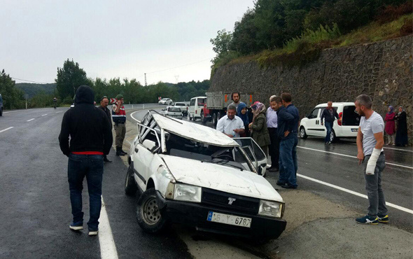 Zonguldak'ta otomobil takla attı: 3 yaralı