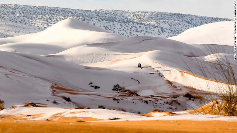 37 yıl sonra Sahra Çölü'ne kar yağdı