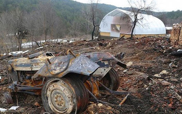 Çataloğlu ailesini bir traktör odunla yakmışlar