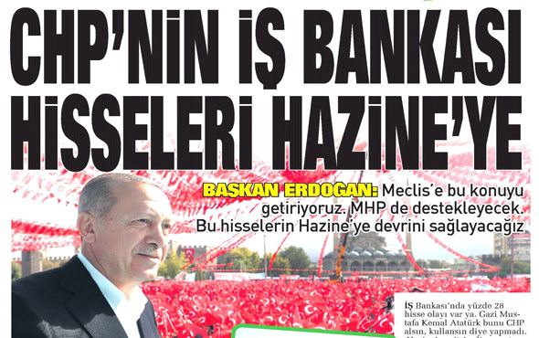 CHP'nin İş Bankası hisseleri Hazine'ye devredilecek...