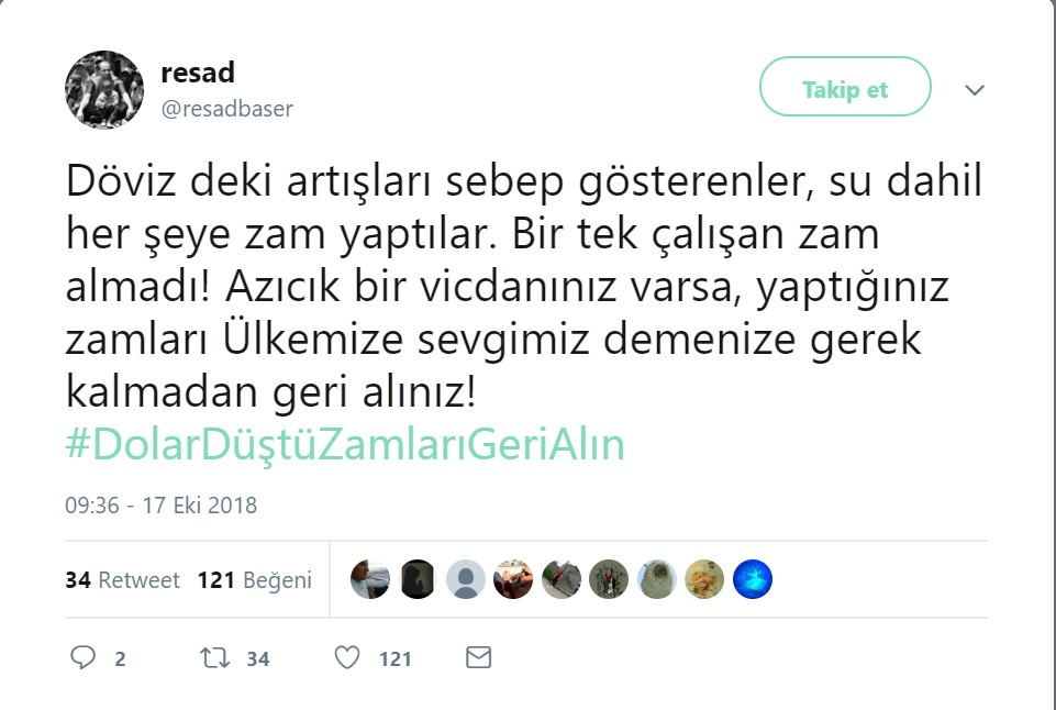 Sosyal medyada "zamları geri alın" kampanyası başlatıldı