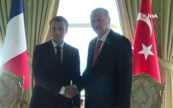 Cumhurbaşkanı Erdoğan ile Emmanuel Macron bir araya geldi