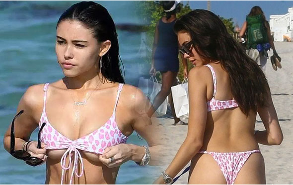 19 yaşındaki şarkıcı Madison Beer'in bikinisi küçük gelince alay konusu oldu