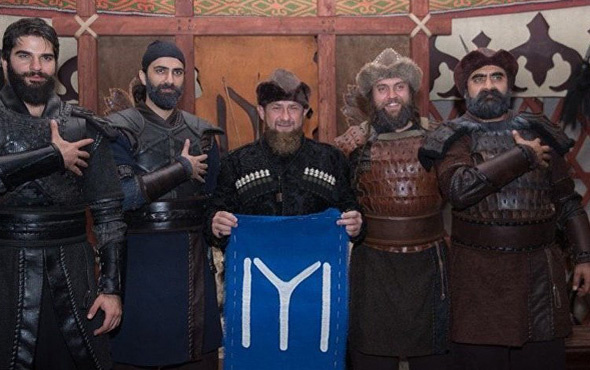 Kadirov, Diriliş Ertuğrul setinde: Oyuncuları Çeçenistan'a davet etti
