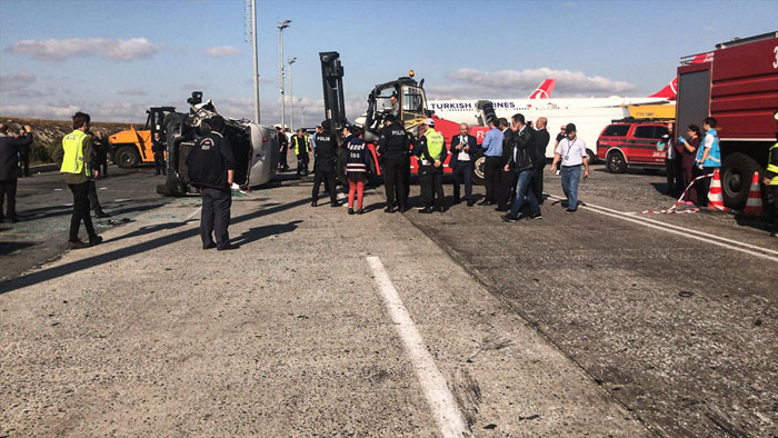 Atatürk Havalimanı apronunda korkunç kaza! Yaralılar var...