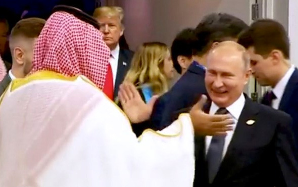 Putin ve Selman'dan samimi selamlaşma! İşte zirveye damga vuran kare