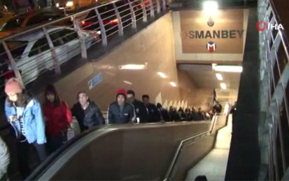 Osmanbey'de bir kişi raylara düştü, metro seferleri yapılamıyor