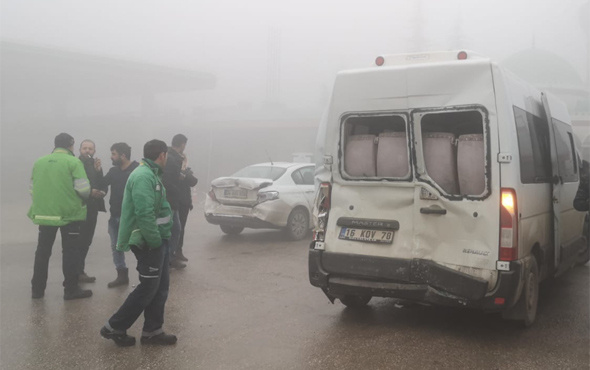 Bursa'da 7 araç birbirine girdi yaralılar var