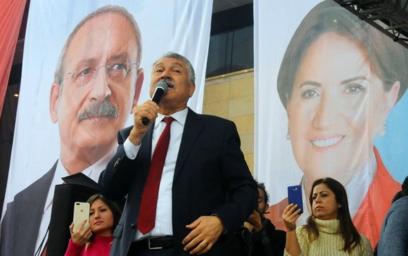 CHP'li belediye başkanı adayından Akşener fotoğrafı önünde miting