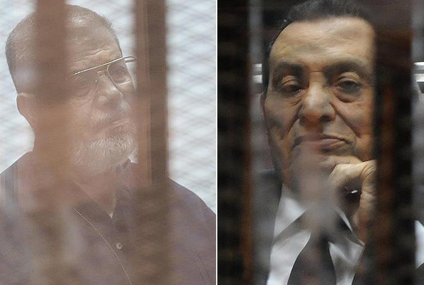 Mısır'da tarihi an Mursi ve Mübarek ilk kez bir araya geldi