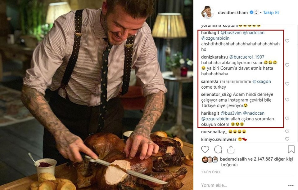 David Beckham İnstagram'da Turkey yazdı sosyal medya birbirine girdi
