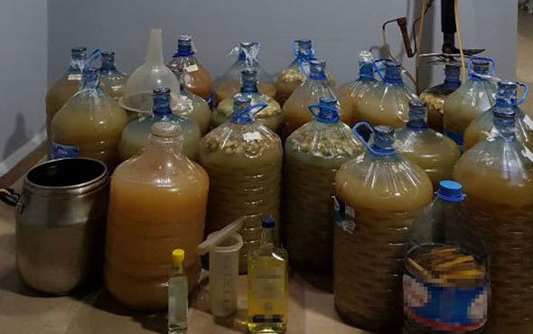 Yalova'da 400 litre sahte içki ele geçirildi
