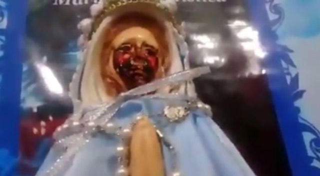 Ağlayan Meryem Ana heykeli 38. kez böyle kan akıttı!