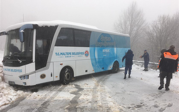 İstanbul'un yanı başında karda mahsur kaldılar!