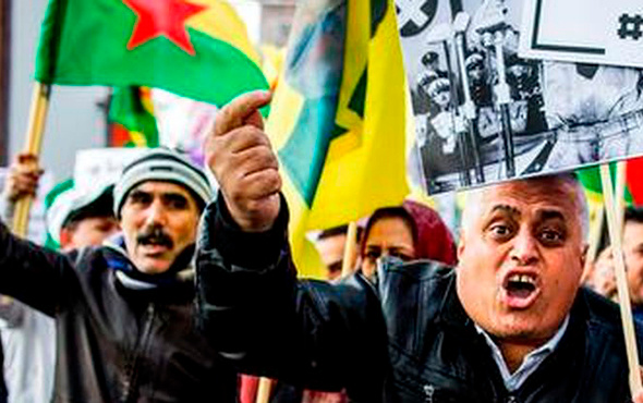 PKK yandaşlarına Türk bayraklı tepki