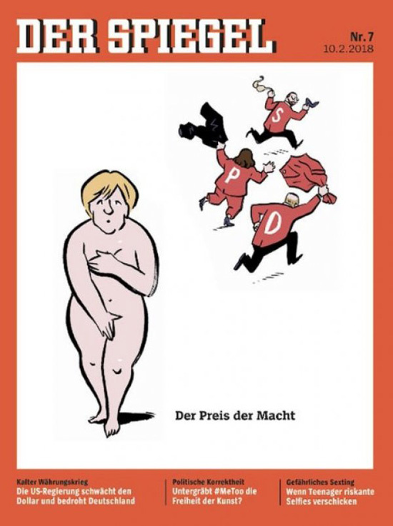 Der Spiegel'dan olay kapak! Merkel'i çırılçıplak soyup...