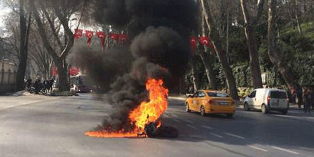 Dolmabahçe Sarayı önünde hareketli dakikalar