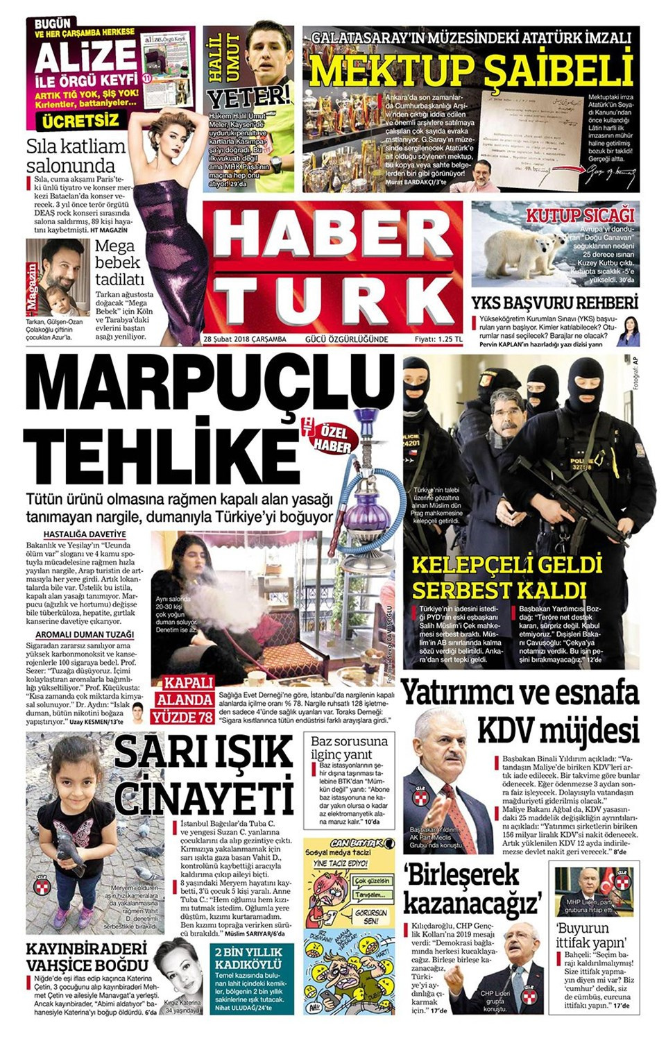 Gazete manşetleri 28 Şubat 2018 Hürriyet - Sözcü - Fanatik