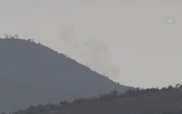 Afrin bölgesindeki terör hedefleri tank ve top atışlarıyla vuruluyor