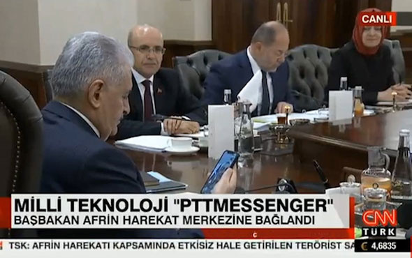 Başbakan PTT Mesenger ile Afrin'e bağlandı!