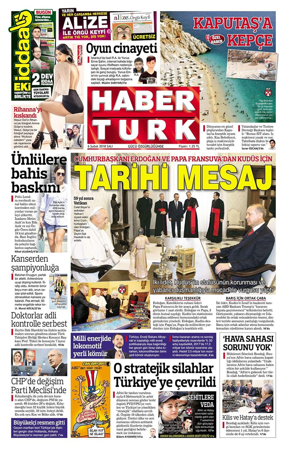 Gazete manşetleri 6 Şubat 2018 Hürriyet - Sözcü - Sabah