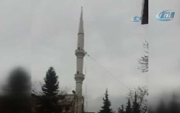 Caminin minaresi böyle yıkıldı