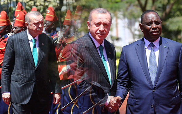 Cumhurbaşkanı Erdoğan Senegal'de resmi törenle karşılandı