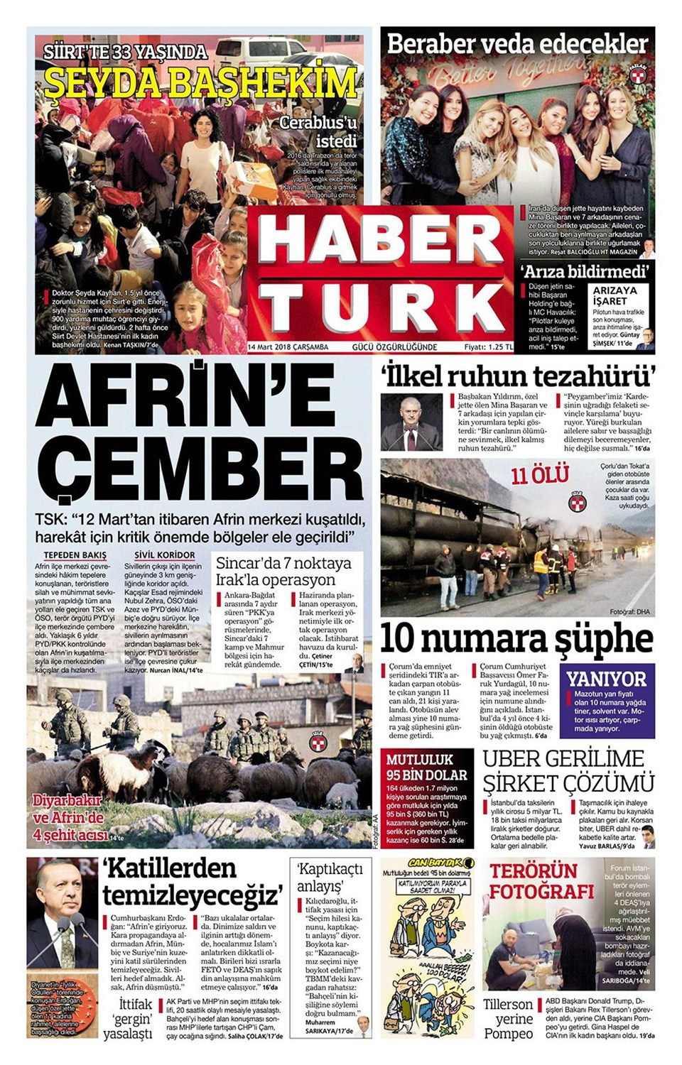 Gazete manşetleri 13 Mart 2018 Hürriyet - Sözcü - Posta