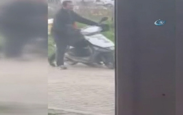 Çalınan lokanta motosikletini tanıyan müşteriler, hırsızı böyle kaydetti