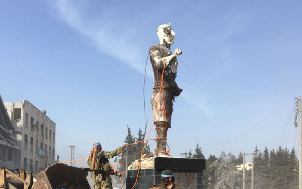 Afrin'de Kawa heykel devrildi Kawa heykelinin anlamı ne teröristler için neden önemli?