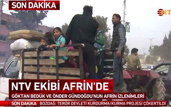 Afrin'de halk evlerine dönmeye başladı