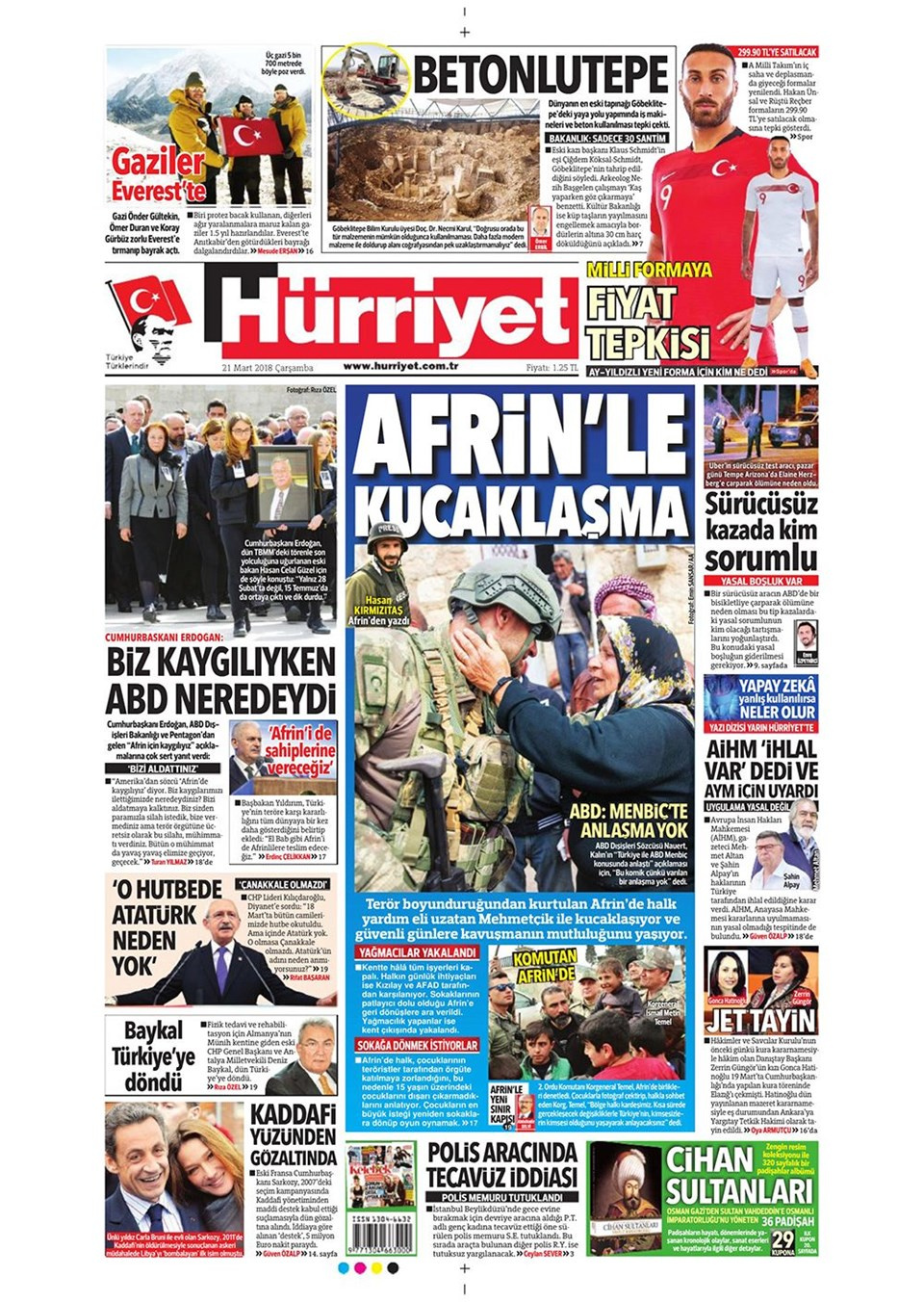 Gazete manşetleri 21 Mart 2018 Hürriyet - Sözcü - Posta