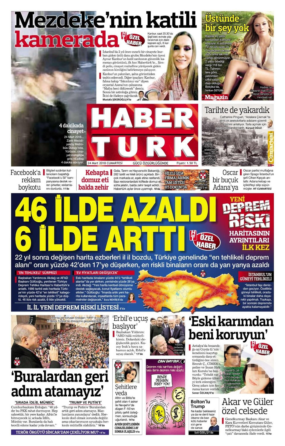 Gazete manşetleri 24 Mart 2018 Hürriyet - Sözcü - Posta