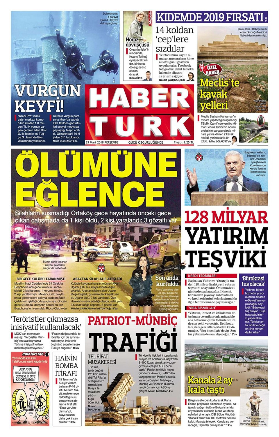 Gazete manşetleri 29 Mart 2018 Hürriyet - Sözcü - Posta