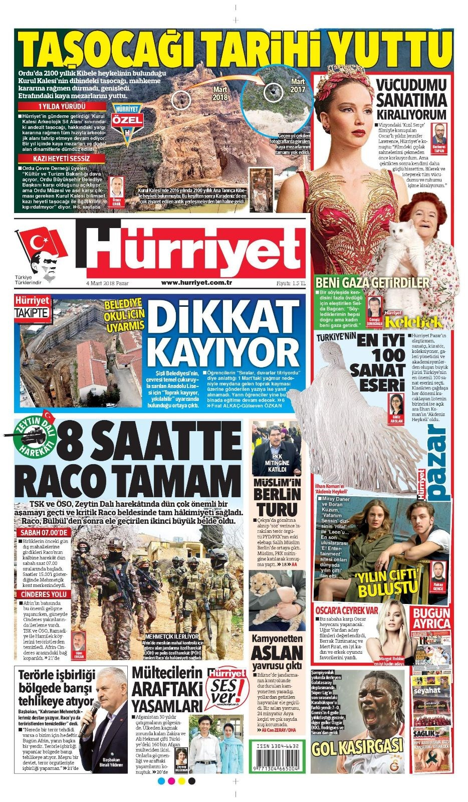 Gazete manşetleri 4 Mart 2018 Hürriyet - Sözcü - Fanatik