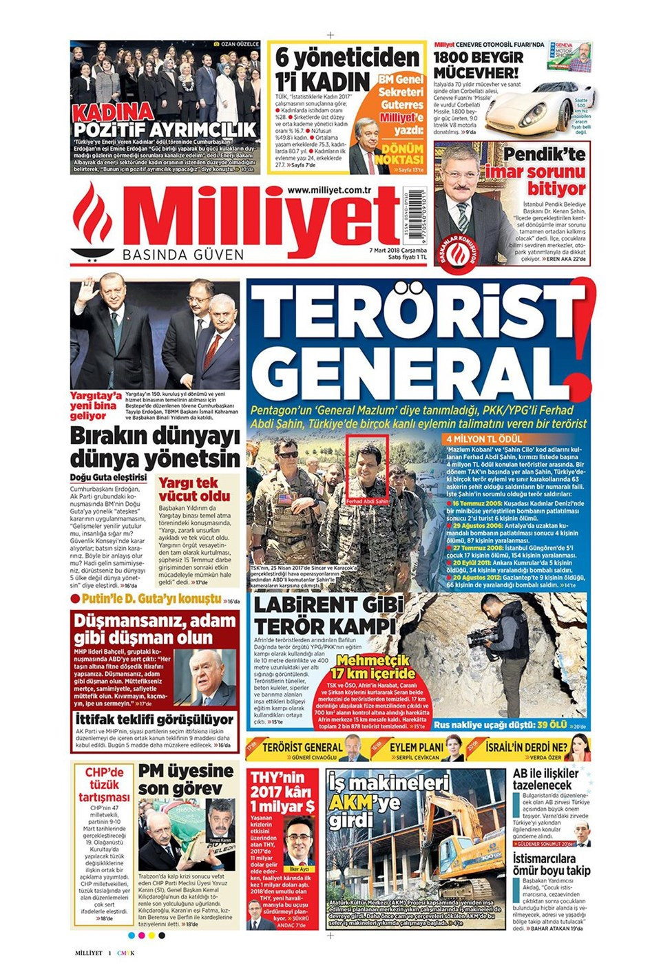 Gazete manşetleri 7 Mart 2018 Hürriyet - Sözcü - Posta