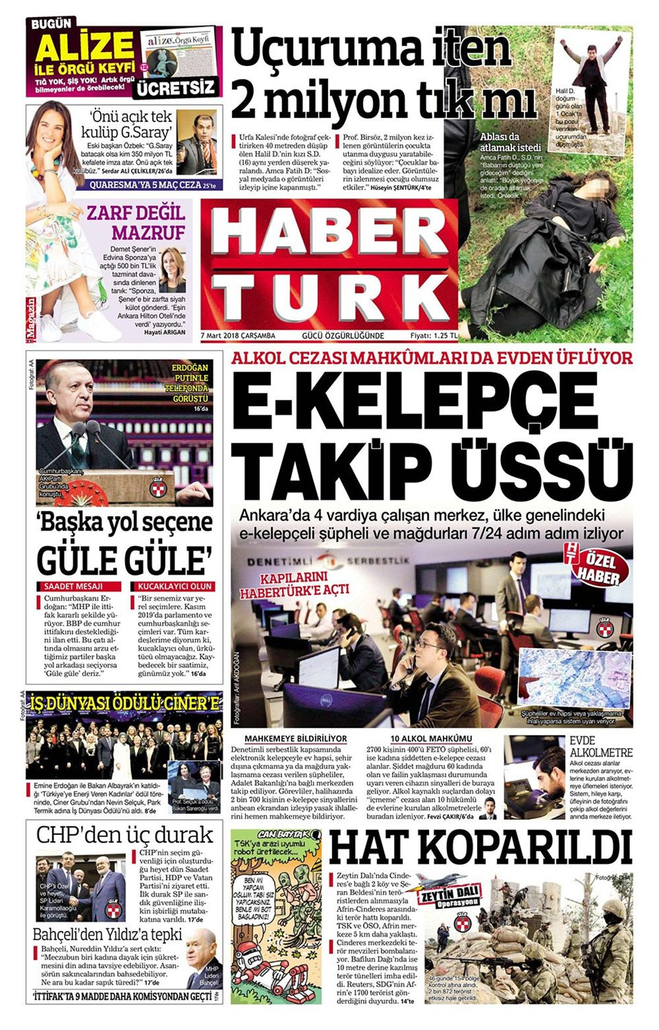 Gazete manşetleri 7 Mart 2018 Hürriyet - Sözcü - Posta