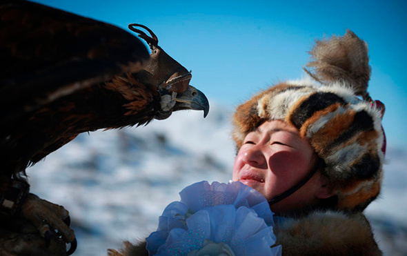 Moğolistan kartal festivalinden renkli görüntüler