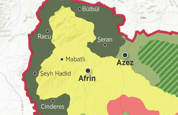 Afrin'in ne kadarı alındı son durum haritasına bir bakın!