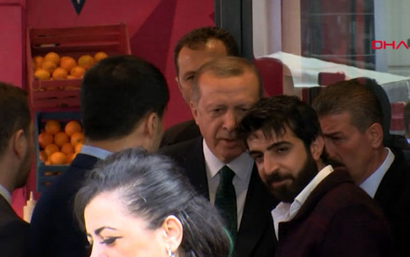 Cumhurbaşkanı Erdoğan'dan kafeye sürpriz ziyaret 