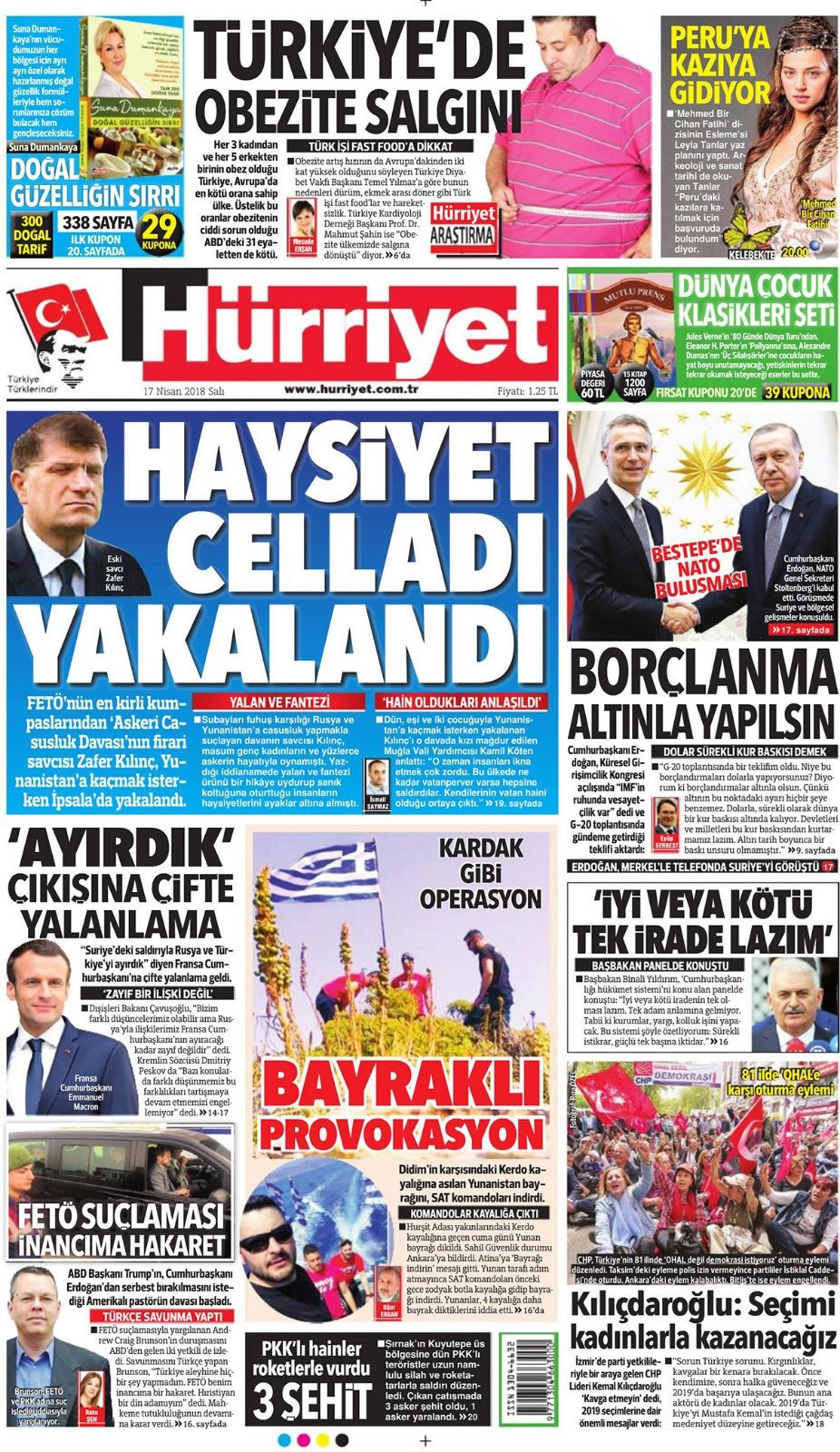 Gazete manşetleri 17 Nisan 2018 Hürriyet - Sözcü - Posta