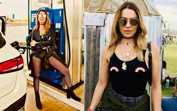 Hadise'den Coachella festivalinden renkli pozlar