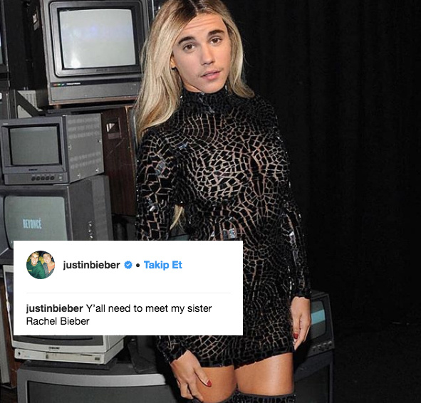Dünyaca ünlü yıldız Justin Bieber kadın oldu böyle paylaştı