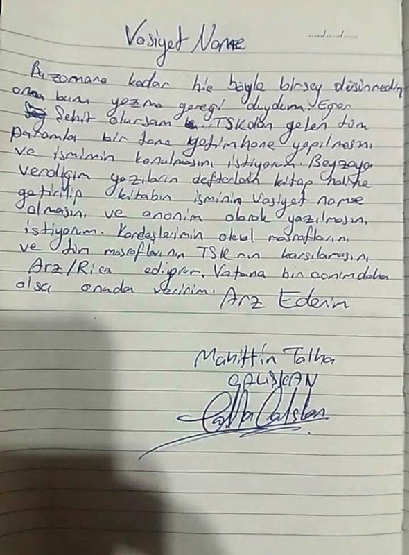 Erdoğan talimat verdi: Şehidin vasiyeti yerine getiriliyor!