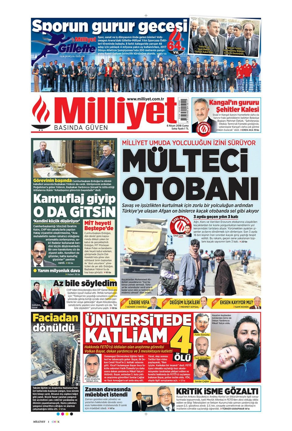 Gazete manşetleri 6 Nisan 2018 Hürriyet - Sözcü - Posta