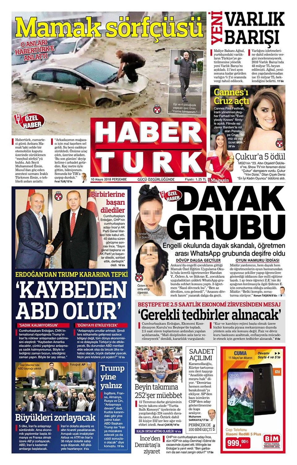 Gazete manşetleri 10 Mayıs 2018 Hürriyet - Sözcü - Habertürk