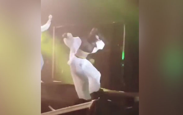 Inna'nın talihsiz kazası! İstanbul konserinde sahneden böyle düştü